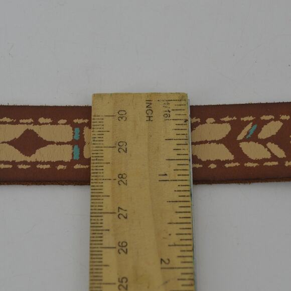 American Eagle Belt Leather Southwestern Tribal Boho Size L - Picture 3 of 13